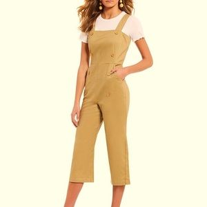 Gianni Bini Camel Brown Cropped Romper Sz M